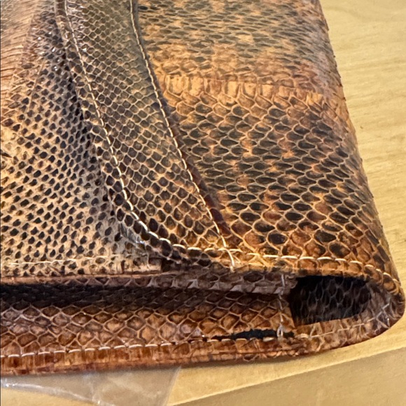 Snakeskin convertible clutch and matching wallet